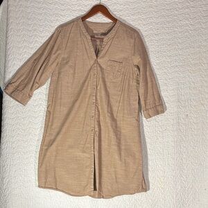 Sonoma Women’s Casual Tan Button Down Dress